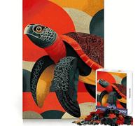 Abstract Turtle Art with Geometric Shapes 1000 Piece Jigsaw Puzzle for Adults Mindful Game High Def Print Happy Challenge Thoughtful Gift (50x75cm)