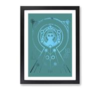 Abstract Twilight Shapes Modern Framed Print | A2 Black Framed Wall Art | Ready to Hang | Abstract Fantasy Picture | Living Room Bedroom Lounge Office