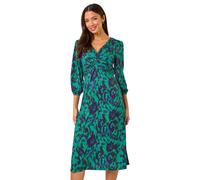 Abstract Twist Midi Dress Roman Green 20