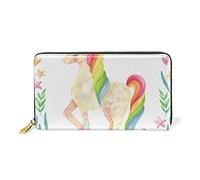 Abstract Unicorm Heart Wallet Real Leather Purse Credit Card Holder for Women Phone Girl