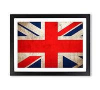 Abstract Union Jack Flag Vol.1 Framed Print | A2 Black Framed Wall Art | Ready to Hang | Abstract Flag Picture | Living Room Bedroom Lounge Office