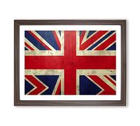 Abstract Union Jack Flag Vol.4 Framed Print | A3 Walnut Framed Wall Art | Ready to Hang | Abstract Flag Picture | Living Room Bedroom Lounge Office