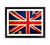 Abstract Union Jack Flag Vol.6 Framed Print | A2 Black Framed Wall Art | Ready to Hang | Abstract Flag Picture | Living Room Bedroom Lounge Office