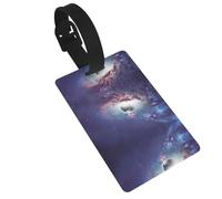 Abstract Universe Printed Luggage Tags with Wrist Strap,Name Id Label for Suitcase,Airplane Travel Essentials