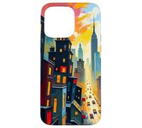 Abstract Urban Cityscape Skyline Street Perspective Art Case for iPhone 15 Pro Max
