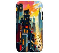 Abstract Urban Cityscape Skyline Street Perspective Art Case for iPhone X/XS