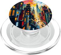 Abstract Urban Cityscape Skyline Street Perspective Art PopSockets PopGrip for MagSafe