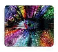 Abstract Vibrant Colored Eye Shape With Optical Illusion Effect Psychedelic Inspiration Mouse Pad Rubber Base Mousepad Portable Mouse Pads For Office Pc Computer 25X30Cm