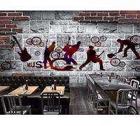 Abstract Vintage Brick Wall Music Guitar 3D Wallpaper Luxury Silk Study Dining Feature Sofa Grey Bedroom Living Room Tv Decorative Wall-150cm×105cm