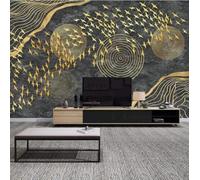 Abstract Vintage Gold Flying Birds Lines 3D Wallpaper Luxury Home Dining Decor Paste Sofa Living Room The Wall for Bedroom Mural-300cm×210cm