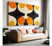 Abstract Vintage Lines Blocks Canvas Pictures for Living Room, Bedroom, Hallway, Kitchen or Office Decor - Colourful Prints Pop Wall Art Extra Large 160 x 80cm (63 x 32 inches)