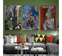 Abstract Vintage Painting Artist Exhibition Canvas Posters and Prints Museum Modern Gallery Wall Art Picture Home Decor 40x55cm-3Pcs Frameless
