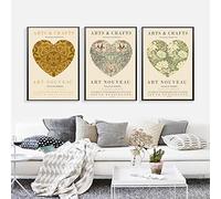 Abstract Vintage Painting William Morris Exhibition Canvas Posters and Prints Museum Gallery Wall Art Picture Home Decor 30x40cm-3Pcs Frameless