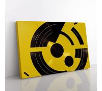 Abstract Vinyl Record Art Vol.3 Canvas Wall Art Print Ready to Hang, Framed Picture for Living Room Bedroom Home Office Décor, 50x35 cm (20x14 Inch)