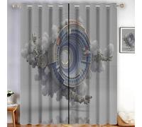 Abstract Vortex Blackout Curtains for Living Room 2 Panel Set,Surrealist Style Eyelet Curtains for Bedroom, Thermal Insulated Window Curtain Drapes, Black Out Curtain 72 Drop, Each Panel 46 x 72 Inch