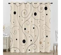 Abstract Vortex Eyelet Curtains, 3D Polka Dot Print Blackout Curtains, 2 Panels Room Darkening Thermal Insulated Window Drapes for Living Room Bedroom, 90 x 72 Inch K31e
