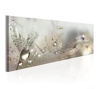 Abstract Wall Art Canvas Painting with Dew Beads and Dandelions for Home, Office, and Commercial Decoration (light grey)