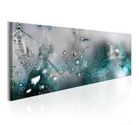 Abstract Wall Art Canvas Painting with Dew Beads and Dandelions for Home, Office, and Commercial Decoration (blue)