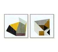 Abstract Wall Art Framed Canvas Print Modern Abstract Art Set by Art Remedy, Silver Frame, 12 x 12