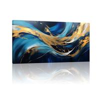 Abstract Wall Art Large Size Artwork for Walls Framed Blue Wall Decor Canvas Abstract Art Paintings Modern for Bedroom 61X122cm(24x48in) With Frame