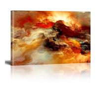 Abstract Wall Art Orange Flow Landscape Pictures Abstract Modern Artwork wall Decor Stretched Canvas Wooden Framed for Bedroom Home Office Dining Room Decoration 16''Hx24''W / 40x60cm