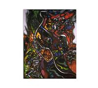 Abstract Wall Art Picture,Andre Masson Famous Painting Print on Canvas Lament Reproduction on Canvas,Colorful Poster and Prints for Home Decor 20x25cm(8x10in) Frameless