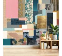Abstract Wall Murals 250 x 175 cm (W x H), Modern Collage Newspaper Print Aesthetic Mural Non-Woven Wall Covering Fabric, Colourful Large Photo Wallpaper for Living Room Bedroom Kitchen Office Kids