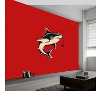 Abstract Wallpaper Murals 500W x 280H cm Photo Poster, Red Ocean Animals Shark Wall Mural Photo Wallpaper - Wall Art for Living Room Bedroom Children's Room Corridor Game Room