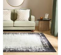 Abstract Washable Non Slip Soft Runner Rug OHS Beige 120cm x 170cm