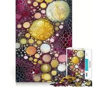 Abstract Watercolor Circles Hard Jigsaw Puzzle for Adults 1000 Pieces Serene Game Creative Craft Real Challenge Perfect Decor (38x52cm)