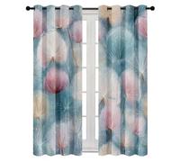 Abstract Watercolor Floral Blackout Curtains Thermal Insulated Dandelion Drapes for Living Room & Bedroom 140L x 240H cm Set of 2 Panels EnergyEfficient ColdResistant Design