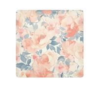 Abstract Watercolor flower Light Coral Blue Magic Make Up Bag Cloth Travel Make Up Organizer Wrap Camera Lens Cloth Wrapper For Toiletries Size 21.7x21.7in