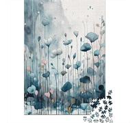 Abstract Watercolor Flowers Jigsaw Puzzles Puzzles for Adults Kids. 1000 Pieces Whimsical Challenge Toy Educational Game Home Decoration for Adults& Kids Age 14 Years Up 52x38cm/1000pcs