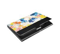 Abstract Watercolor Flowers Slim business card holders With Leather & Stainless Steel office card holder for Travel Home or Office Use