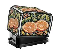 Abstract Watercolor Friut Orange Leaves Toaster Cover 4 Slice Toaster Cover, Dust Cover Kitchen Small Appliance Cover