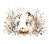 Abstract Watercolor Jesus With Children Calms The Storm Bible Christian Canvas Painting Poster Prints Wall Art Home Decor A7 60X80Cm Unframed