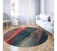 Abstract Watercolor Stripe Pattern Round Rugs Modern Artistic Area Carpet for Bedroom Washable Non Slip Circle Floor Mat for Home Decor 240cm