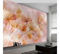 Abstract Watercolour Painting Living Room Bedroom Wallpaper, Dreamy Wildflowers Stripes Wall Mural for TV Backdrop Child Room - 500W x 280H cm Non-Woven Wall Paper Photo Wallpaper Home Decor