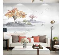 Abstract Watercolour Tree Boat River Birds 3D Wallpaper Easy Install Feature Office Living Room Sofa Bedroom TV Background Wall Decoration-250cm×170cm