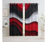 Abstract Wave Background Thermal Insulated Curtains Multicolor Grommet Eyelet Curtains,Blackout Noise Reducing Windows Drapes for Nursery Living Room 46” W x 54” L x 2 Panels