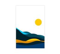 Abstract Wave Ocean Sun Poster Canvas Poster Bedroom Decor Landscape Office Room Decor Gift Unframe: 24x36inch(60x90cm)