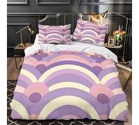 Abstract wave pattern 3D Printing Duvet Insert Cover 3pc Ultra-Soft Microfibre Light Pastel geometric design Quilt Cover 2 Pillowcases Concealed Zipper Bed Linen Teens Bedroom Super king（260x220cm）
