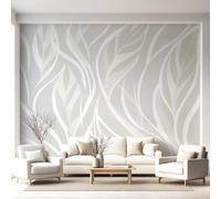 Abstract Wavy Curves Wall Mural Wallpaper Non-Woven 3D Leaf Botanical Photo Wallpaper Mural for Bedroom Living Room - Art Print Wall Decoration Poster Picture Design 350x256 cm(WxH) 117o