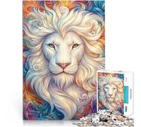 Abstract White Lion PortraitJigsaws 1000 Pieces for Adults learning educational toys Every Piece is Unique - Challenging Family Fun Game 38x26cm