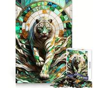 Abstract White Tiger Art Teenager Jigsaw Puzzles 1000 Pieces Brain Think Neat Cut Real Challenge Great Gift (38x26cm)