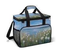 Abstract Wildflower Summer Field Lake Camping Cooler Bags Insulated Beach Cooler Portable Leak Proof Camping Cooler with Shoulder Strap