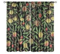 Abstract William Morris Art Print Blackout Curtains, Vintage Mid Century Colorful Gothic Plant Window Drapes, for Living Room Bedroom 42x45in 2 Panels
