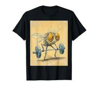 Abstract Wimpy Fly Lifting Barbell Weights Gym Bug Fit Art T-Shirt
