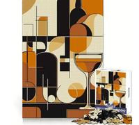 Abstract Wine Glass Still Life Jigsaw Puzzles for Adults 1000 Pieces Think Smart Smooth Joint Home Activity Christmas Surprise (50x75cm)