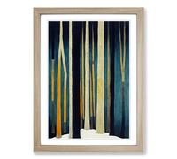 Abstract Winter Forest Vol.1 Framed Print | A2 Oak Framed Wall Art | Ready to Hang | Abstract Landscape Picture | Living Room Bedroom Lounge Office